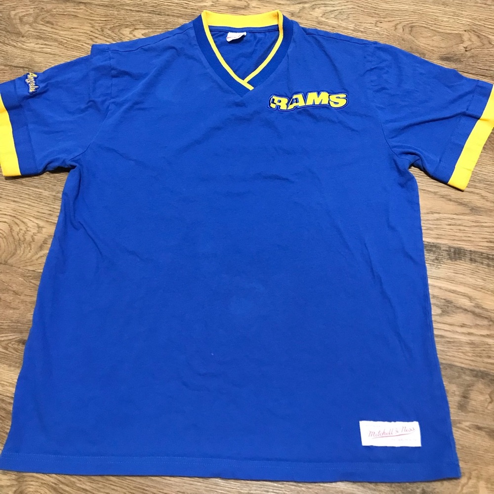 Mitchell & Ness LA Rams Blue Shirt Mens Size Large Good Condition